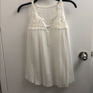 Dr2 Sz L White Tank with Eyelet Detail
